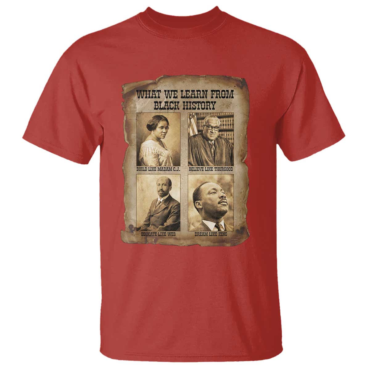 What We Learn From Black History T Shirt Iconic African American Figures - African Pride
