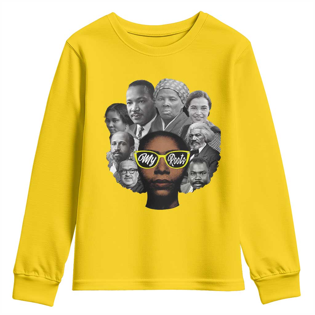 My Roots Black History Leaders Youth Sweatshirt African American Heritage - African Pride
