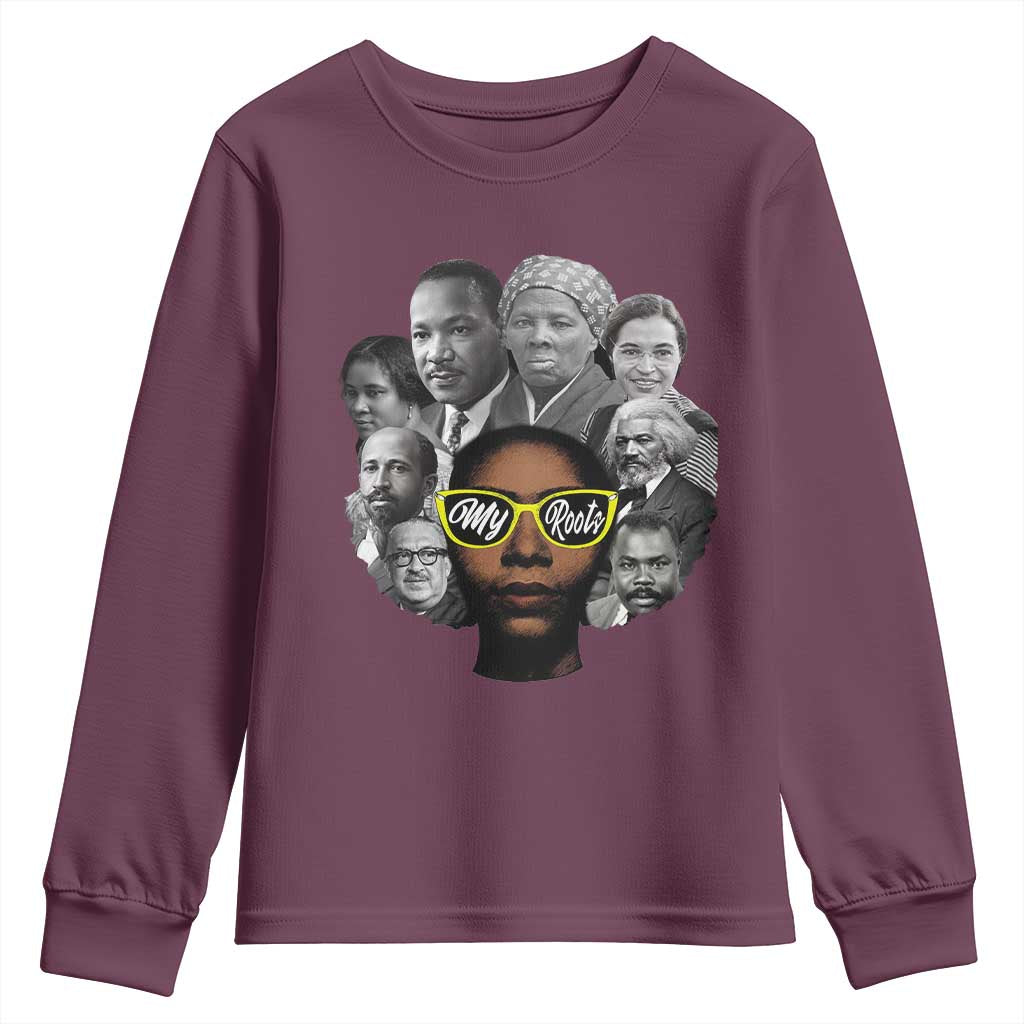 My Roots Black History Leaders Youth Sweatshirt African American Heritage - African Pride