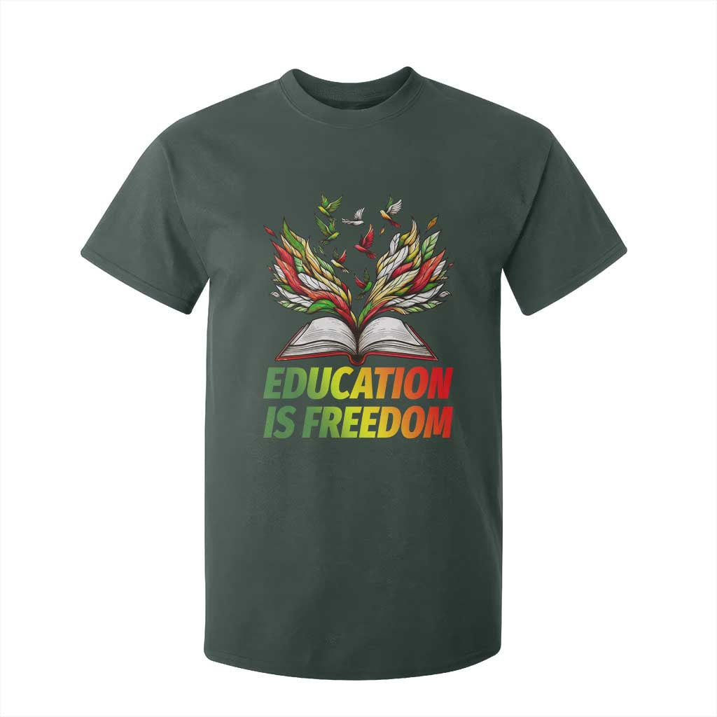 Education Is Freedom T Shirt For Kid Inspirational Black Teacher Gift - African Pride