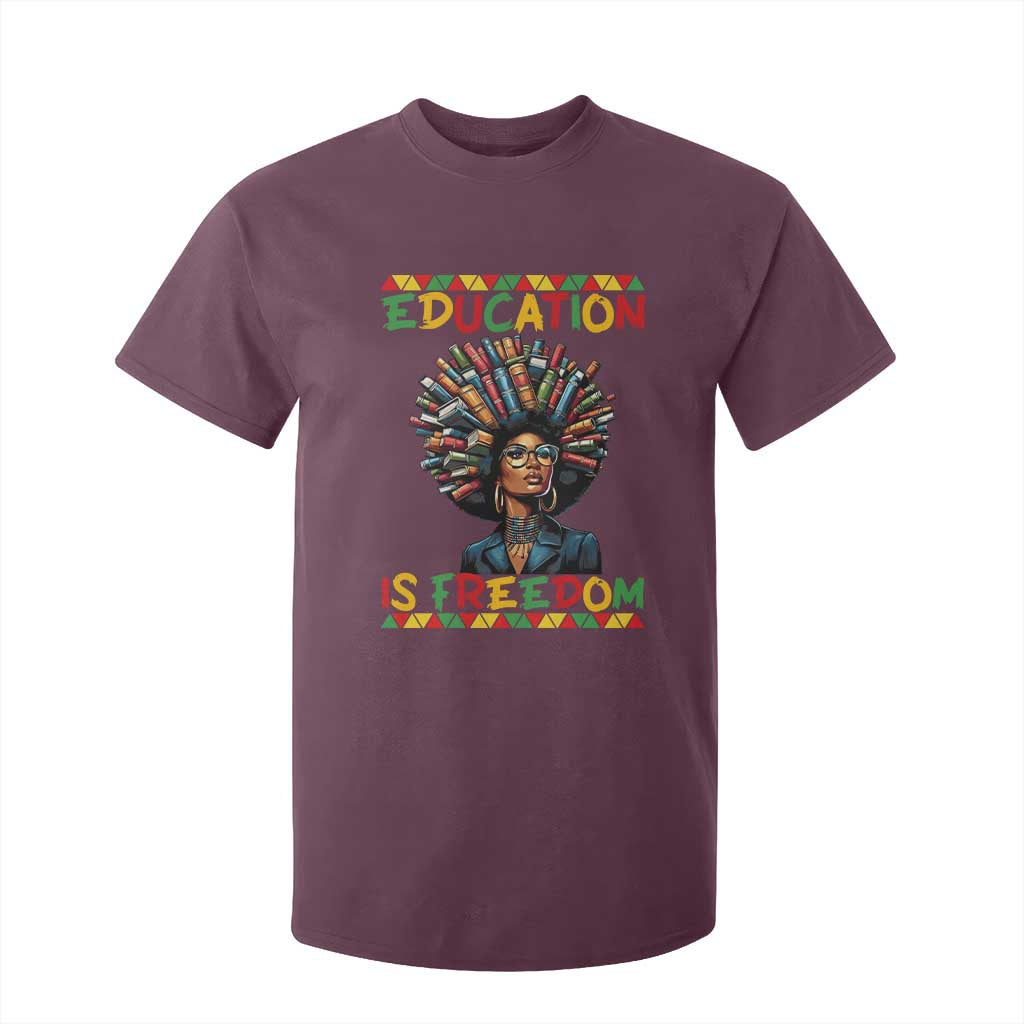 Education Is Freedom T Shirt For Kid Black History Month Gift For Teachers - African Pride