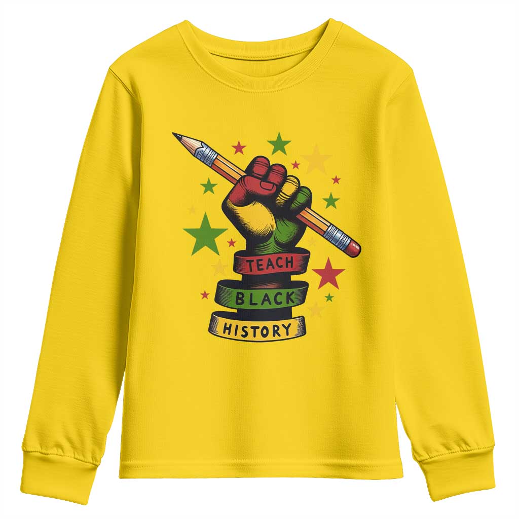 Teach Black History Education Pride Youth Sweatshirt Black History Month - African Pride