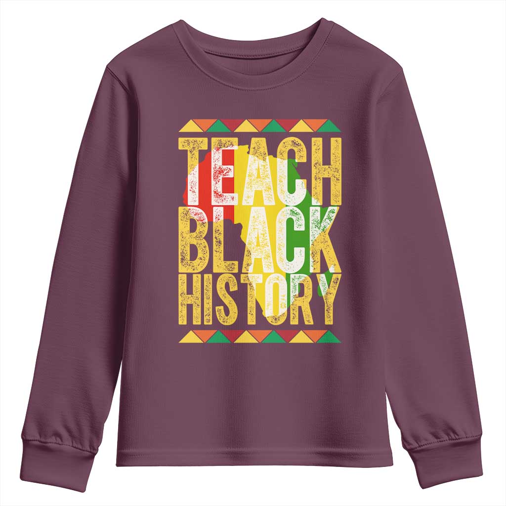 Teach Black History Youth Sweatshirt Black History Month Gift For Teachers - African Pride