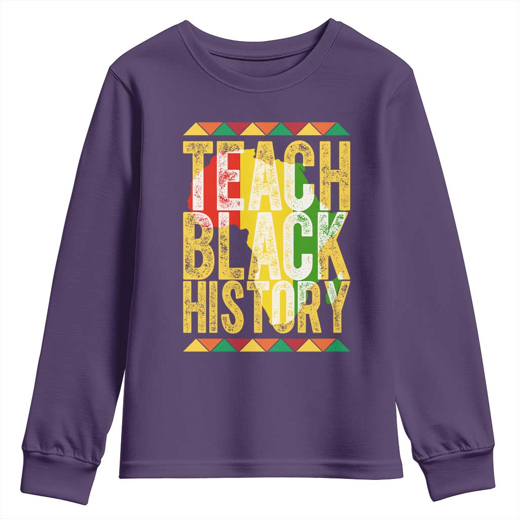 Teach Black History Youth Sweatshirt Black History Month Gift For Teachers - African Pride