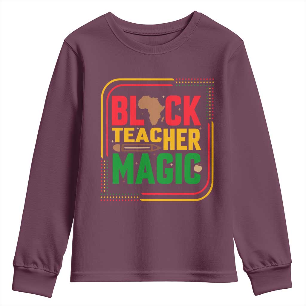 Black Teacher Magic Youth Sweatshirt African American Pride Educator Gift - African Pride