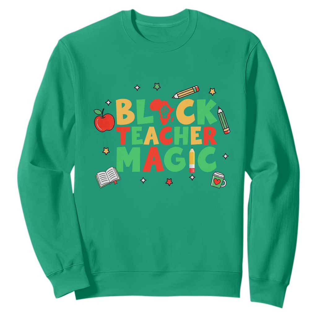 Inspirational Black Teacher Magic Sweatshirt African American History Month - African Pride