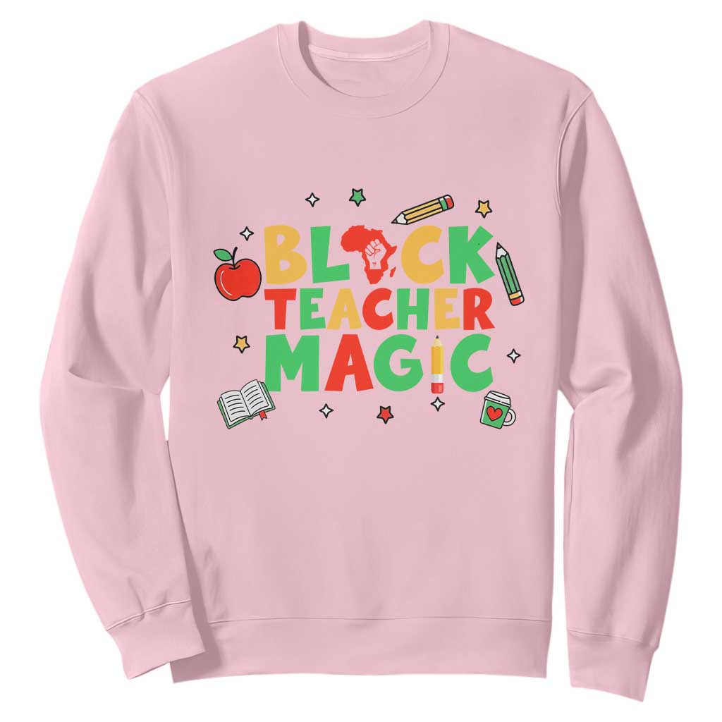 Inspirational Black Teacher Magic Sweatshirt African American History Month - African Pride