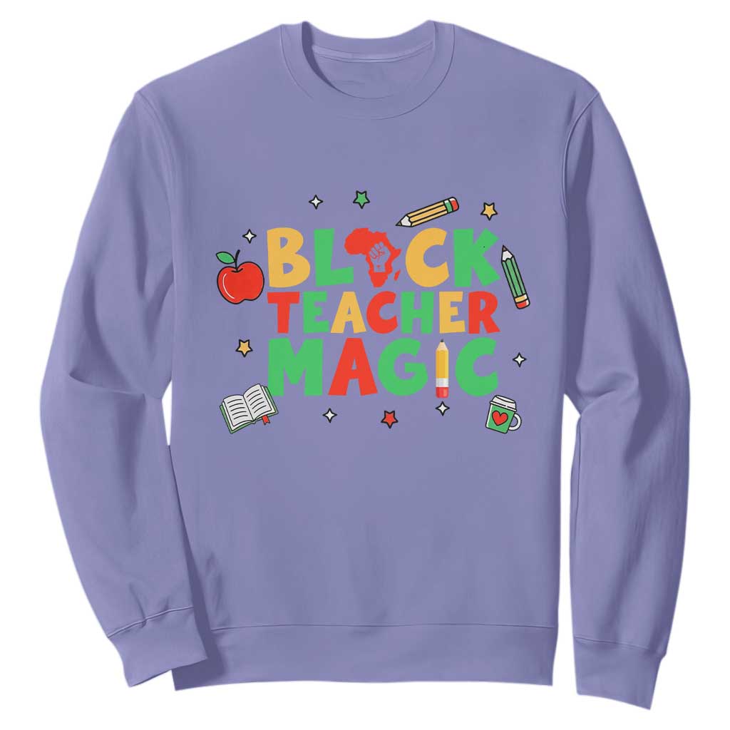 Inspirational Black Teacher Magic Sweatshirt African American History Month - African Pride