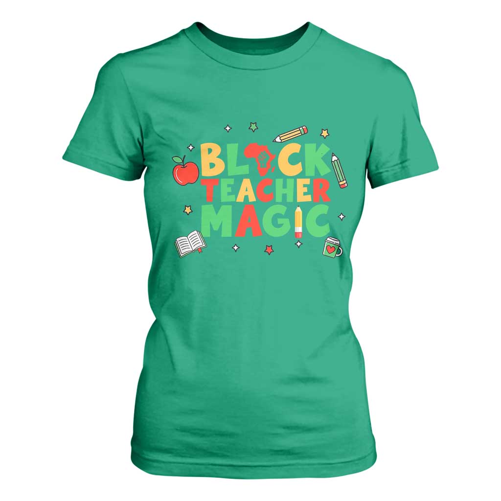 Inspirational Black Teacher Magic T Shirt For Women African American History Month - African Pride