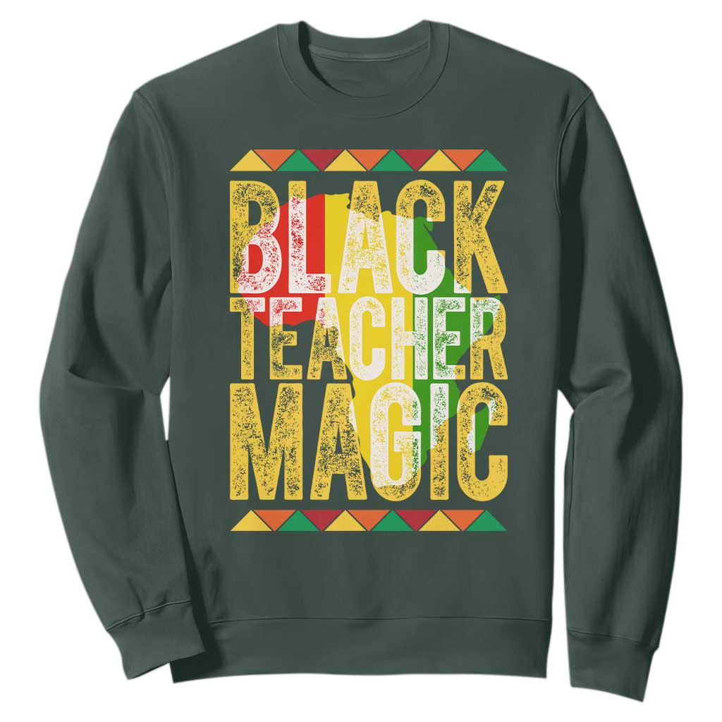 Black History Month Gift Sweatshirt Black Teacher Magic - African Pride