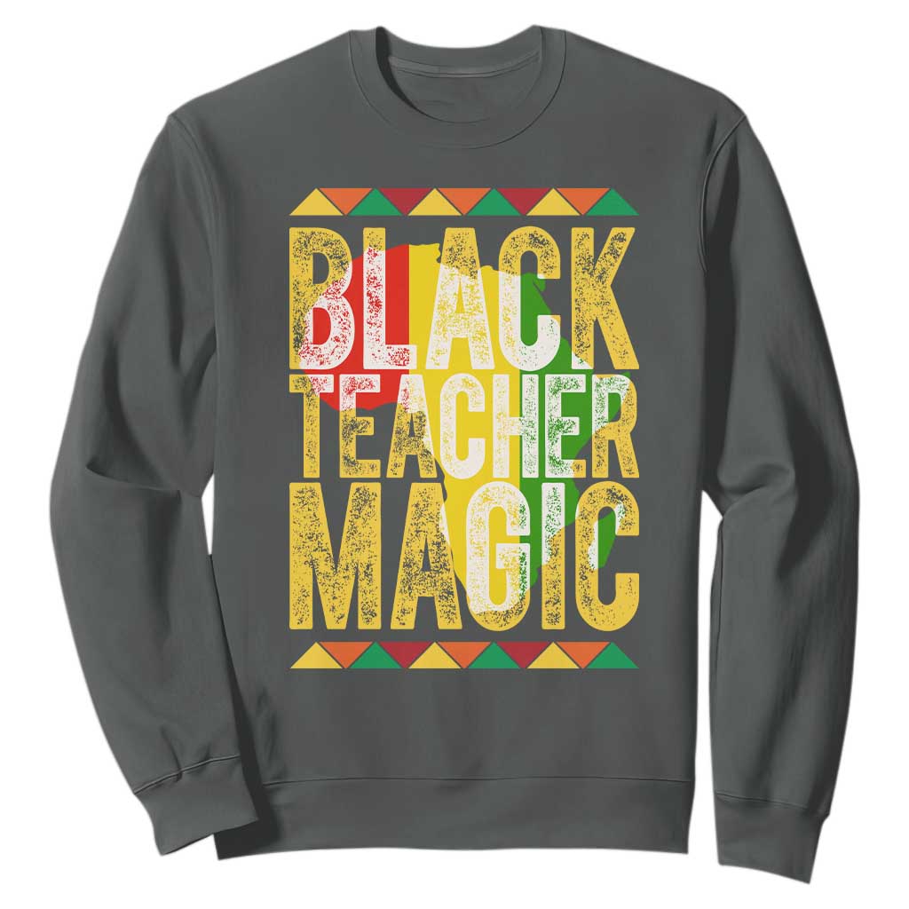Black History Month Gift Sweatshirt Black Teacher Magic - African Pride