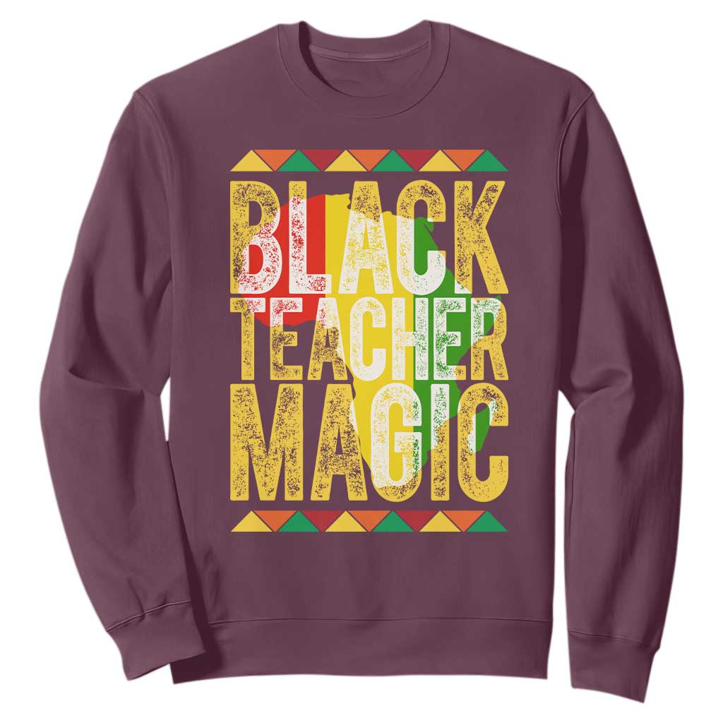 Black History Month Gift Sweatshirt Black Teacher Magic - African Pride