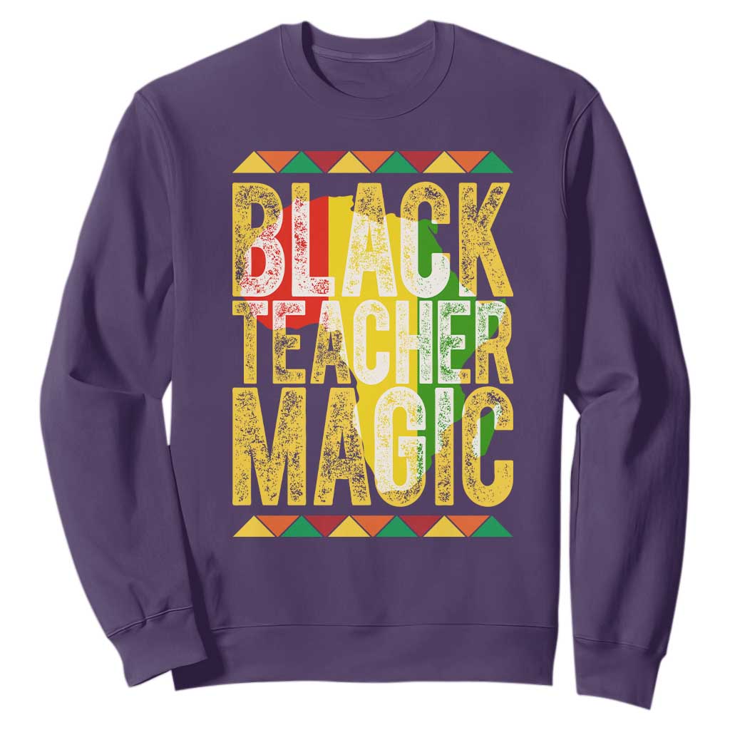 Black History Month Gift Sweatshirt Black Teacher Magic - African Pride