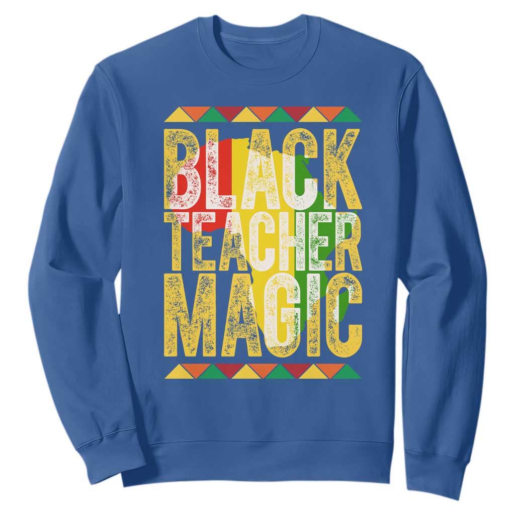 Black History Month Gift Sweatshirt Black Teacher Magic - African Pride