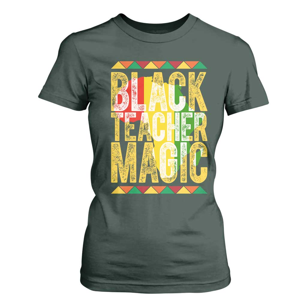 Black History Month Gift T Shirt For Women Black Teacher Magic - African Pride