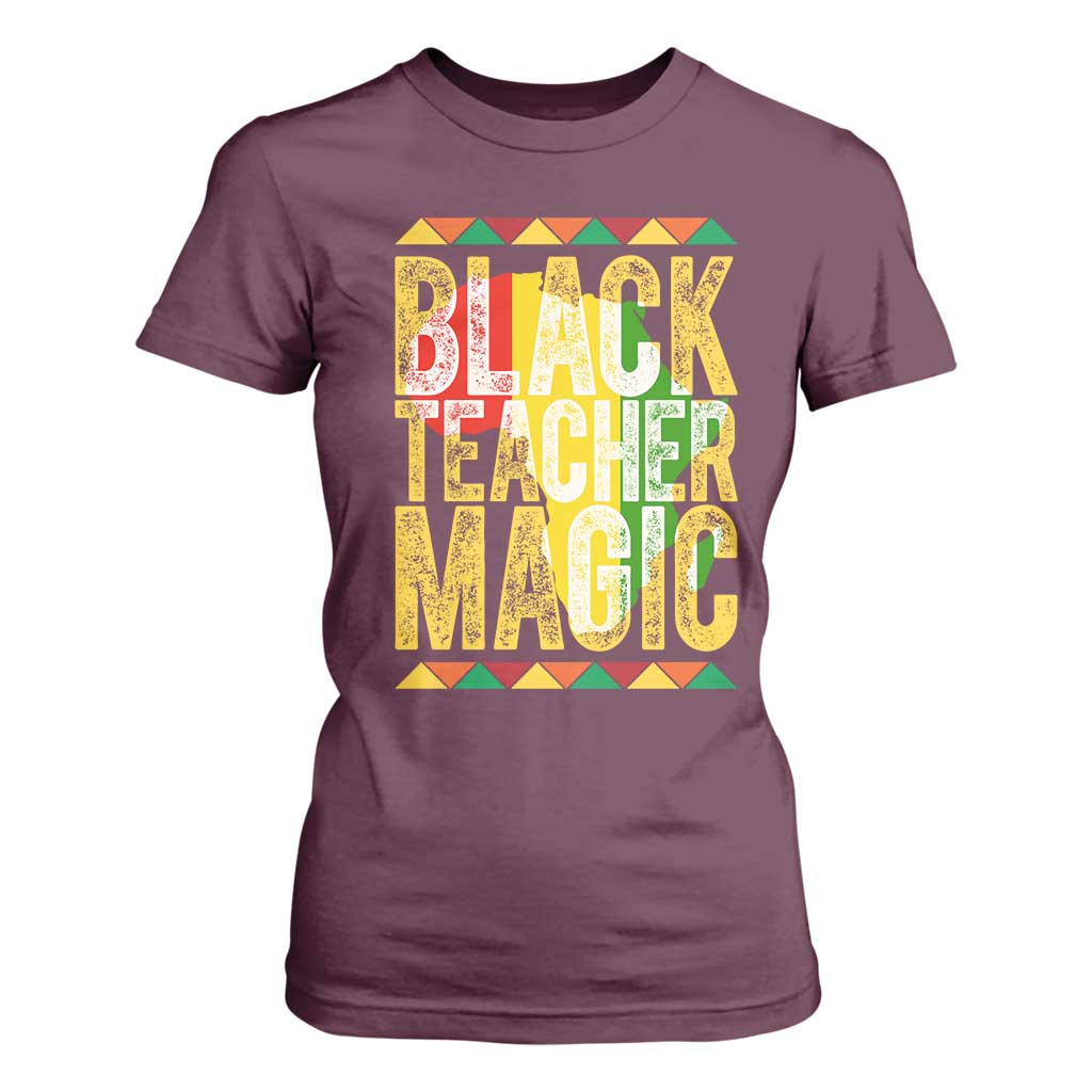 Black History Month Gift T Shirt For Women Black Teacher Magic - African Pride