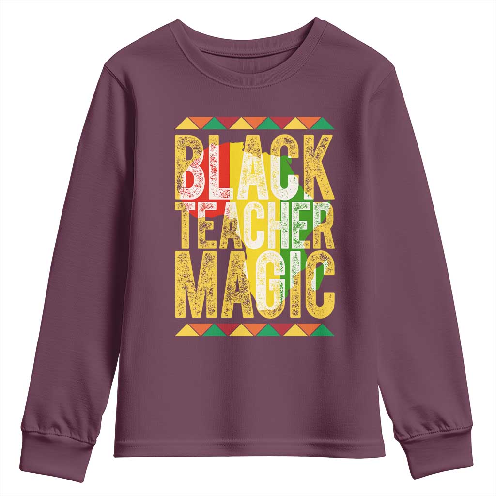 Black History Month Gift Youth Sweatshirt Black Teacher Magic - African Pride