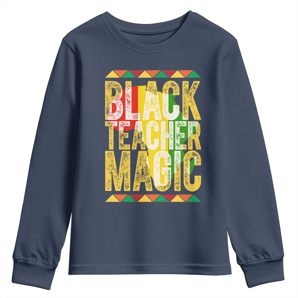 Black History Month Gift Youth Sweatshirt Black Teacher Magic - African Pride