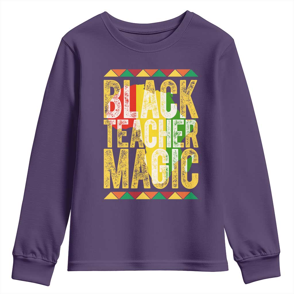 Black History Month Gift Youth Sweatshirt Black Teacher Magic - African Pride