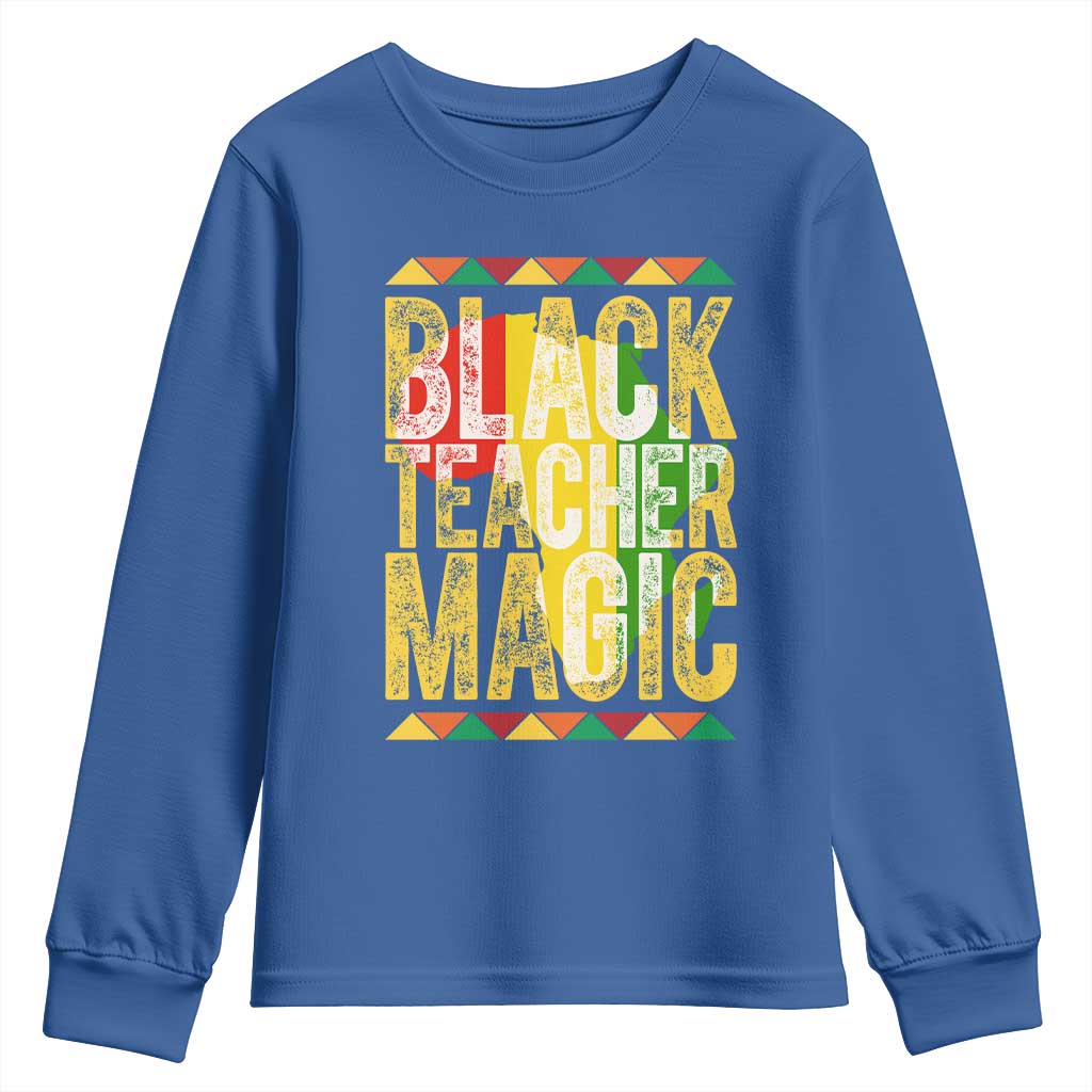 Black History Month Gift Youth Sweatshirt Black Teacher Magic - African Pride