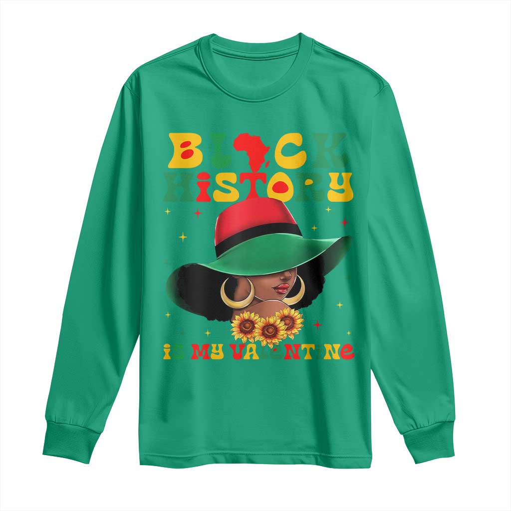 Black History Is My Valentine Long Sleeve Shirt Women Gift For February - African Pride