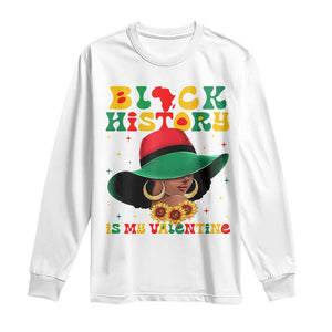 Black History Is My Valentine Long Sleeve Shirt Women Gift For February - African Pride