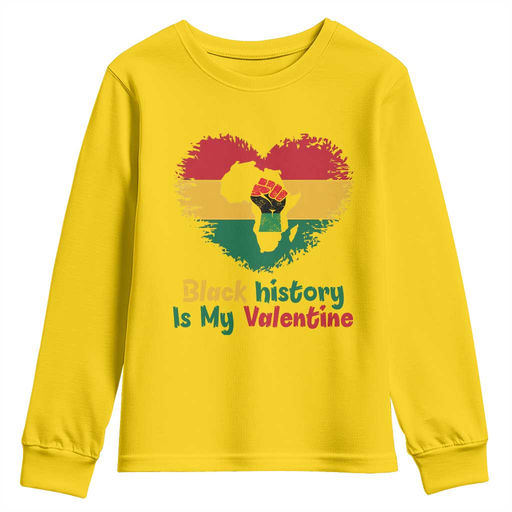 African American Women Pride Youth Sweatshirt Black History Is My Valentine - African Pride