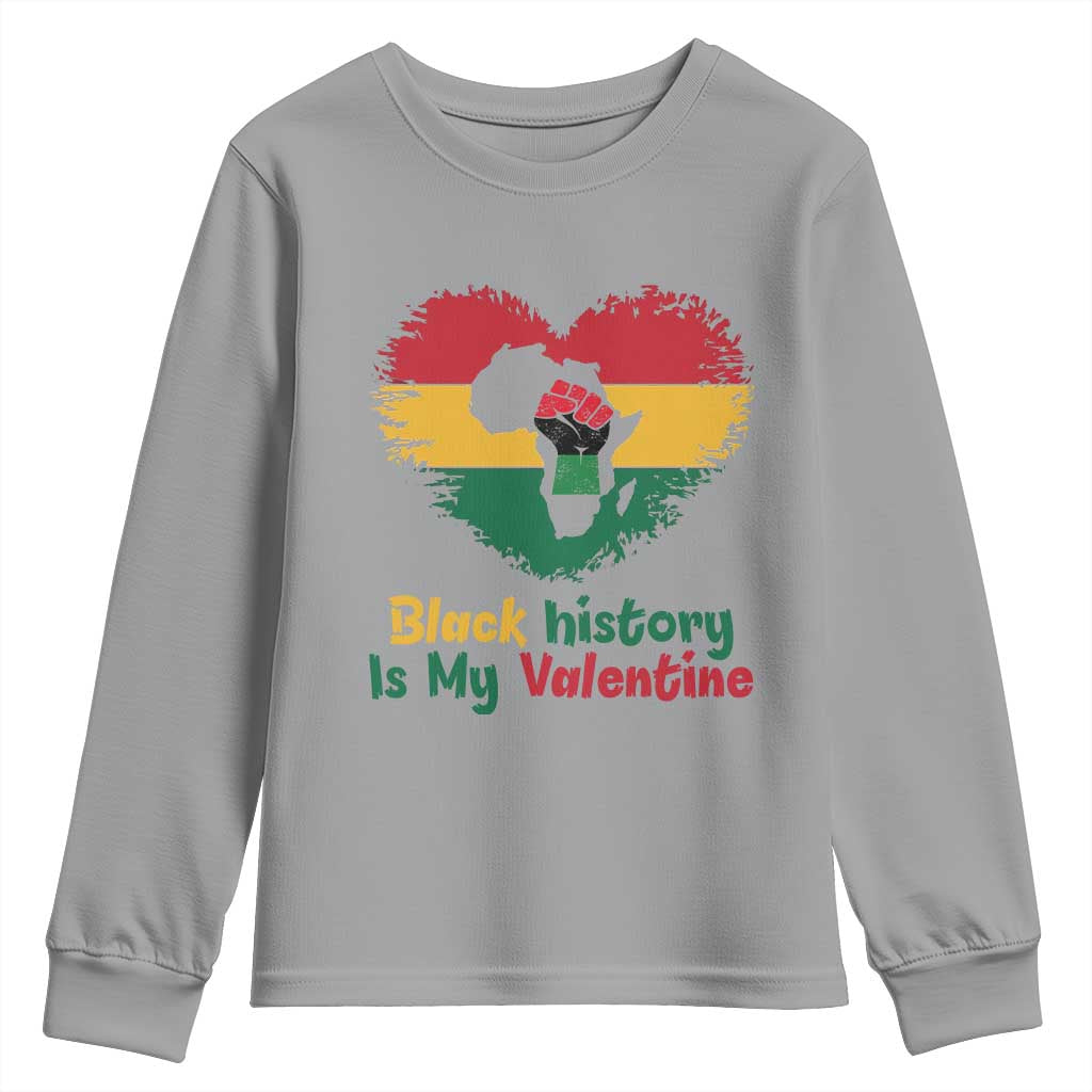African American Women Pride Youth Sweatshirt Black History Is My Valentine - African Pride