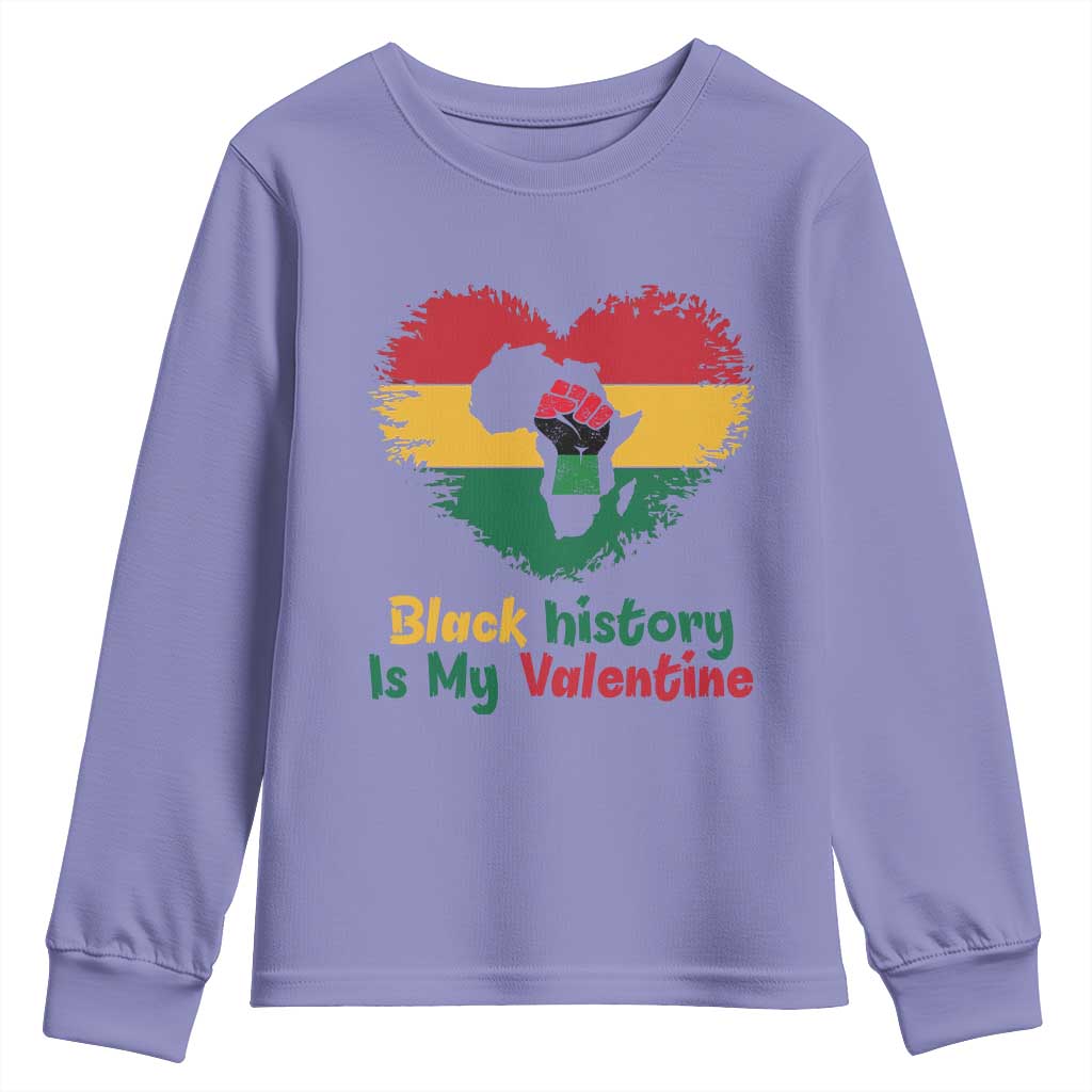 African American Women Pride Youth Sweatshirt Black History Is My Valentine - African Pride