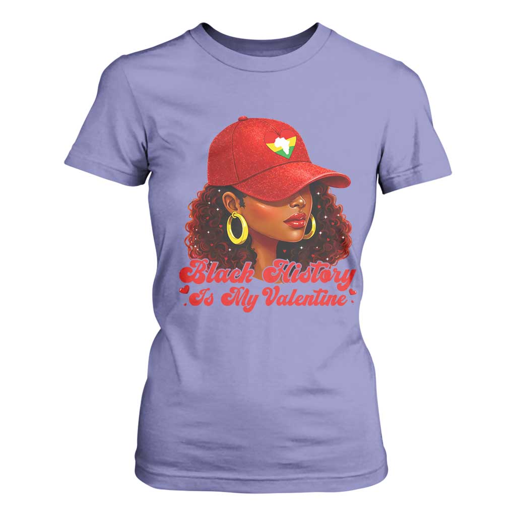 Black History Is My Valentine T Shirt For Women Melanin Pride Valentines Day Gift - African Pride