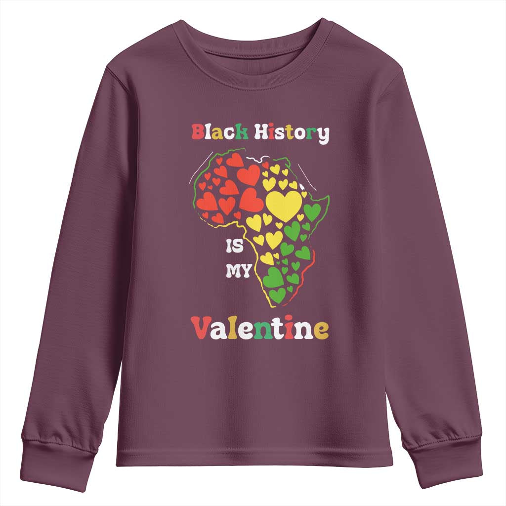 Melanin Queen Black History Month Youth Sweatshirt Is My Valentine - African Pride