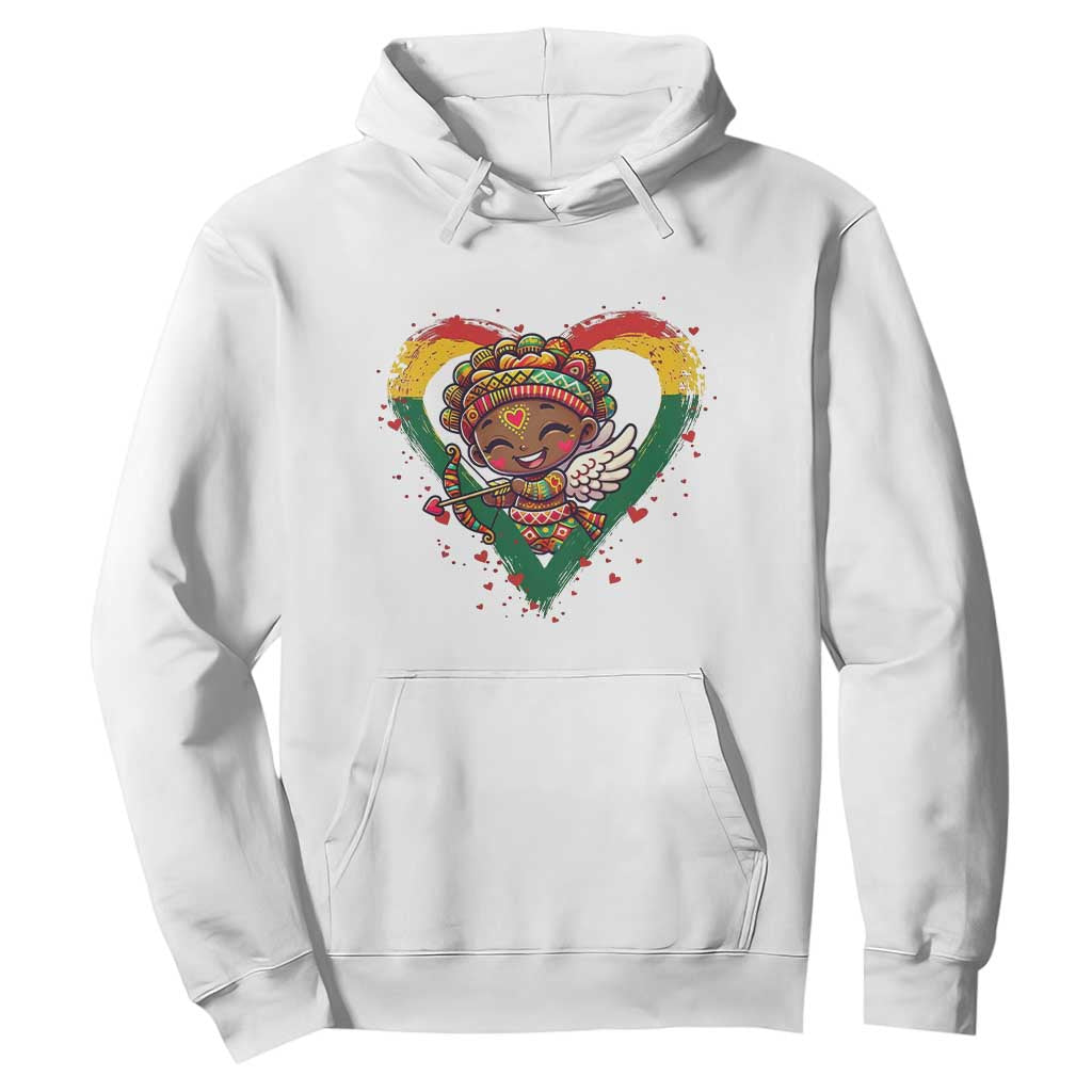 Cute Black Cupid Hoodie Melanin Pride Valentines Day Gift - African Pride