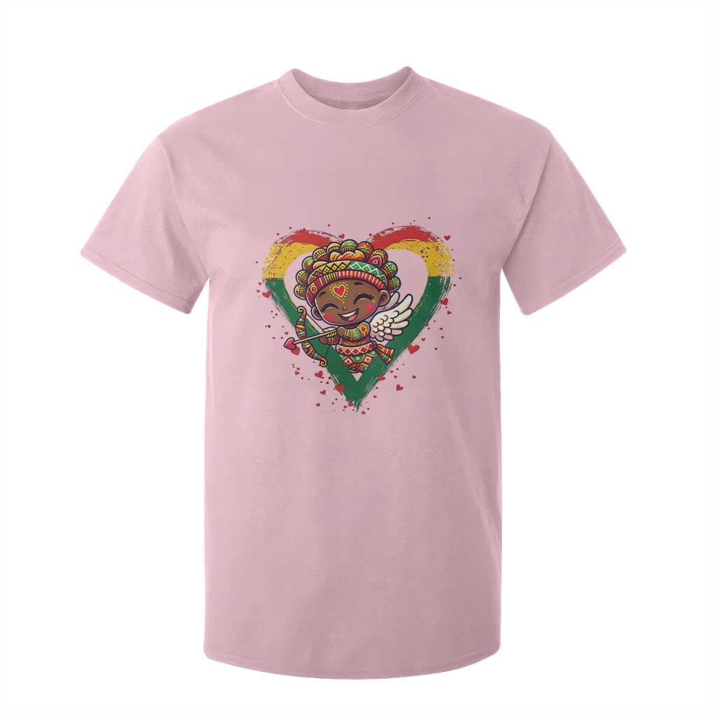 Cute Black Cupid T Shirt For Kid Melanin Pride Valentines Day Gift - African Pride