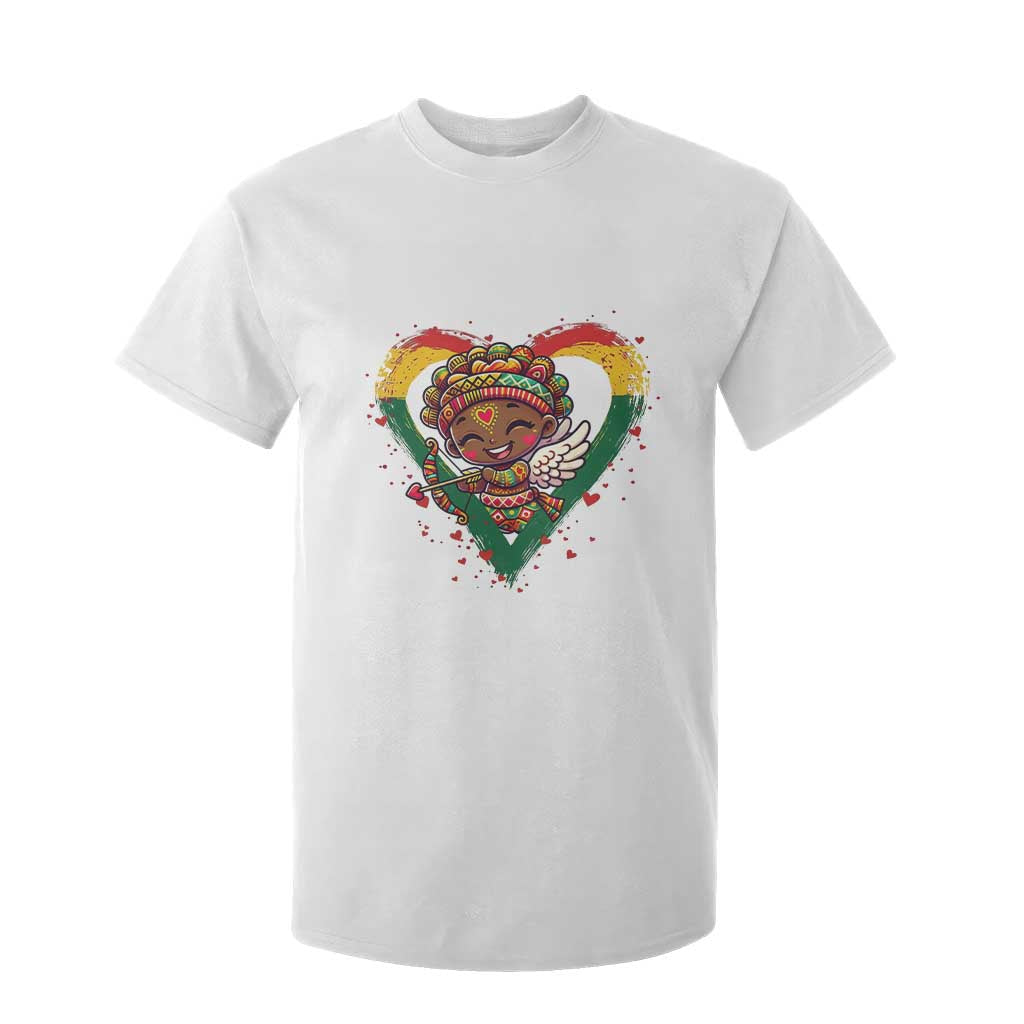 Cute Black Cupid T Shirt For Kid Melanin Pride Valentines Day Gift - African Pride