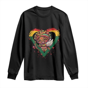 Cute Black Cupid Long Sleeve Shirt Melanin Pride Valentines Day Gift - African Pride
