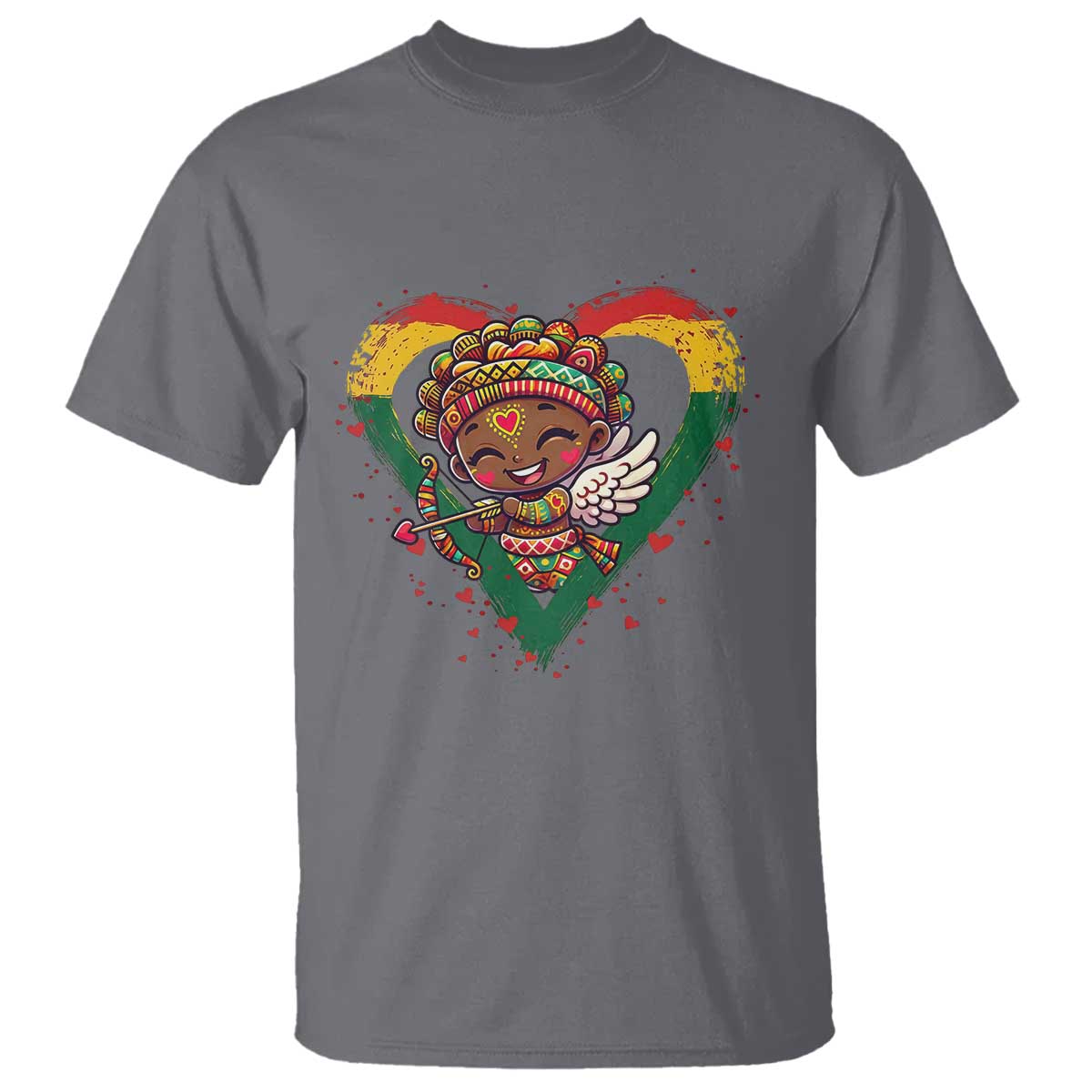 Cute Black Cupid T Shirt Melanin Pride Valentines Day Gift - African Pride