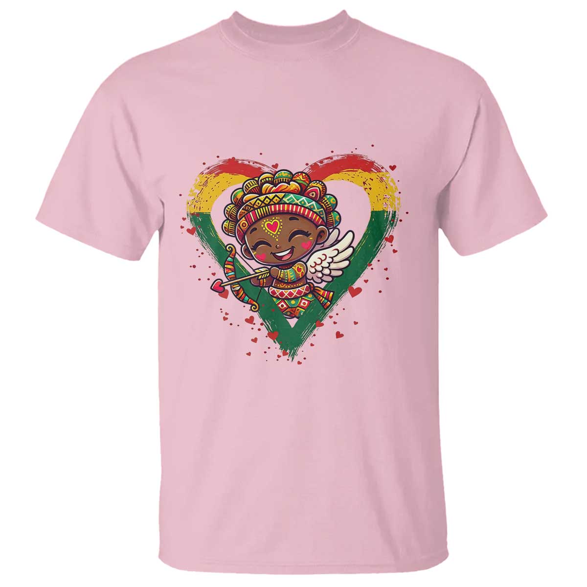 Cute Black Cupid T Shirt Melanin Pride Valentines Day Gift - African Pride