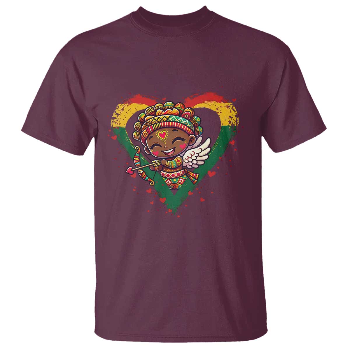Cute Black Cupid T Shirt Melanin Pride Valentines Day Gift - African Pride