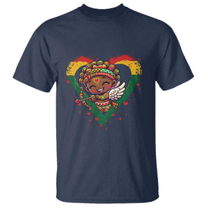 Cute Black Cupid T Shirt Melanin Pride Valentines Day Gift - African Pride