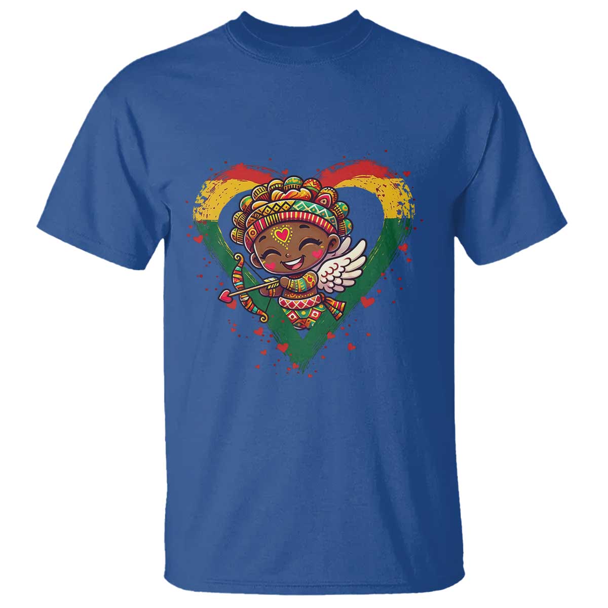 Cute Black Cupid T Shirt Melanin Pride Valentines Day Gift - African Pride