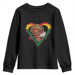 Cute Black Cupid Youth Sweatshirt Melanin Pride Valentines Day Gift - African Pride