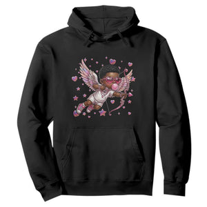Cute Black Cupid Hoodie African American Valentines Day Gift - African Pride