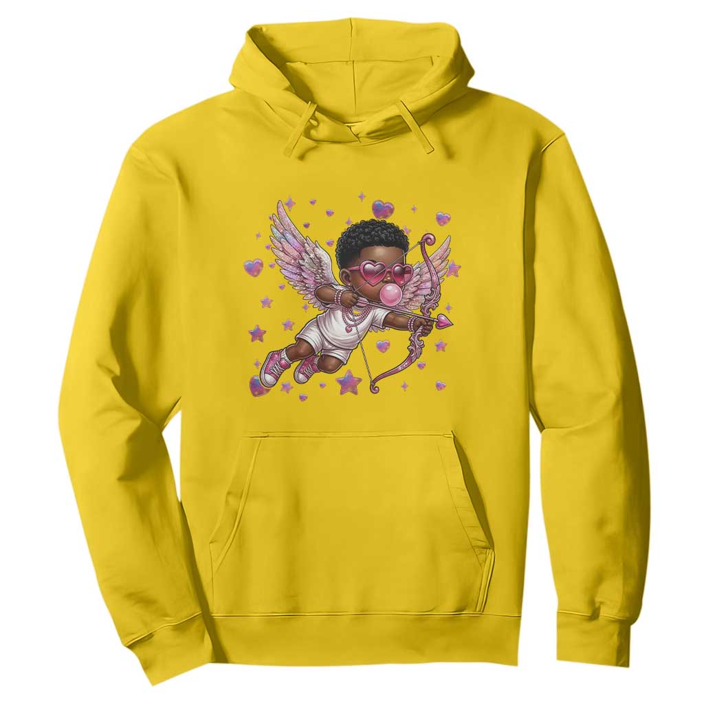Cute Black Cupid Hoodie African American Valentines Day Gift - African Pride