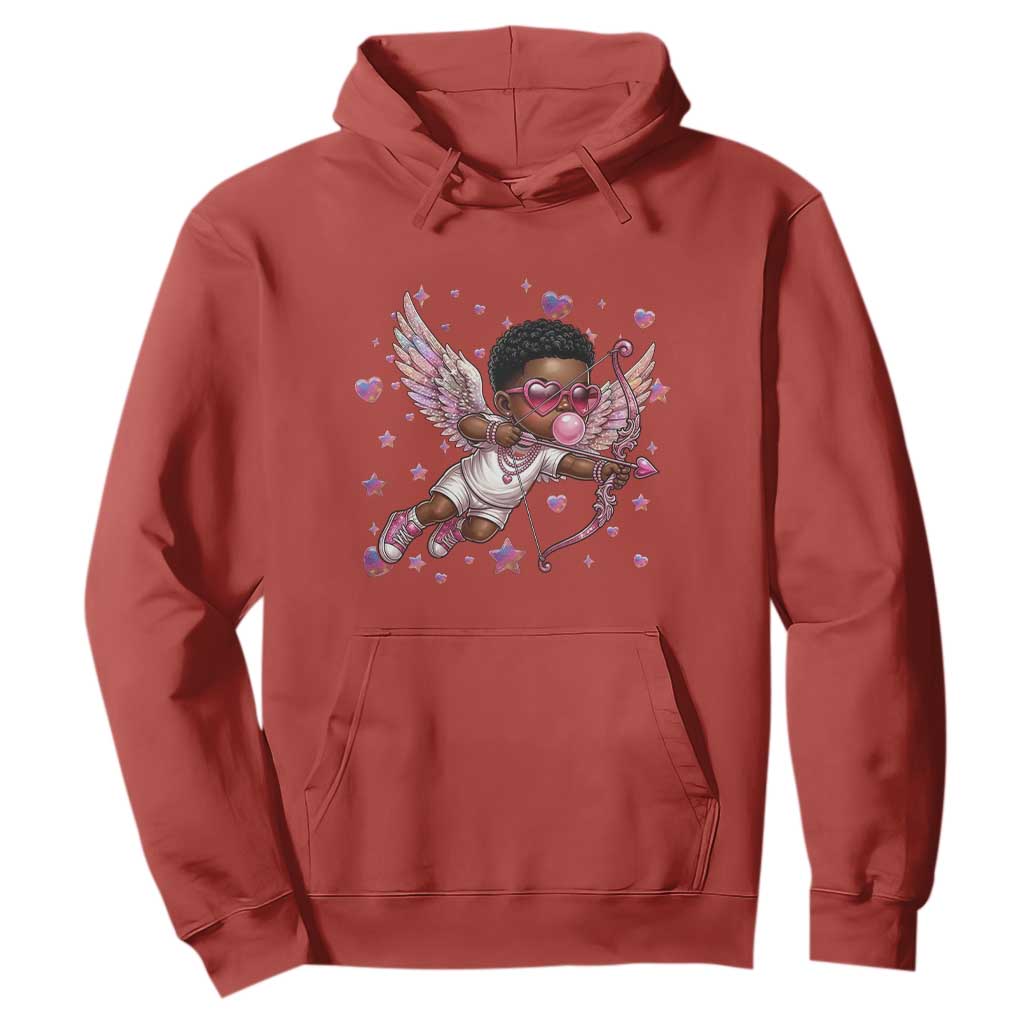 Cute Black Cupid Hoodie African American Valentines Day Gift - African Pride