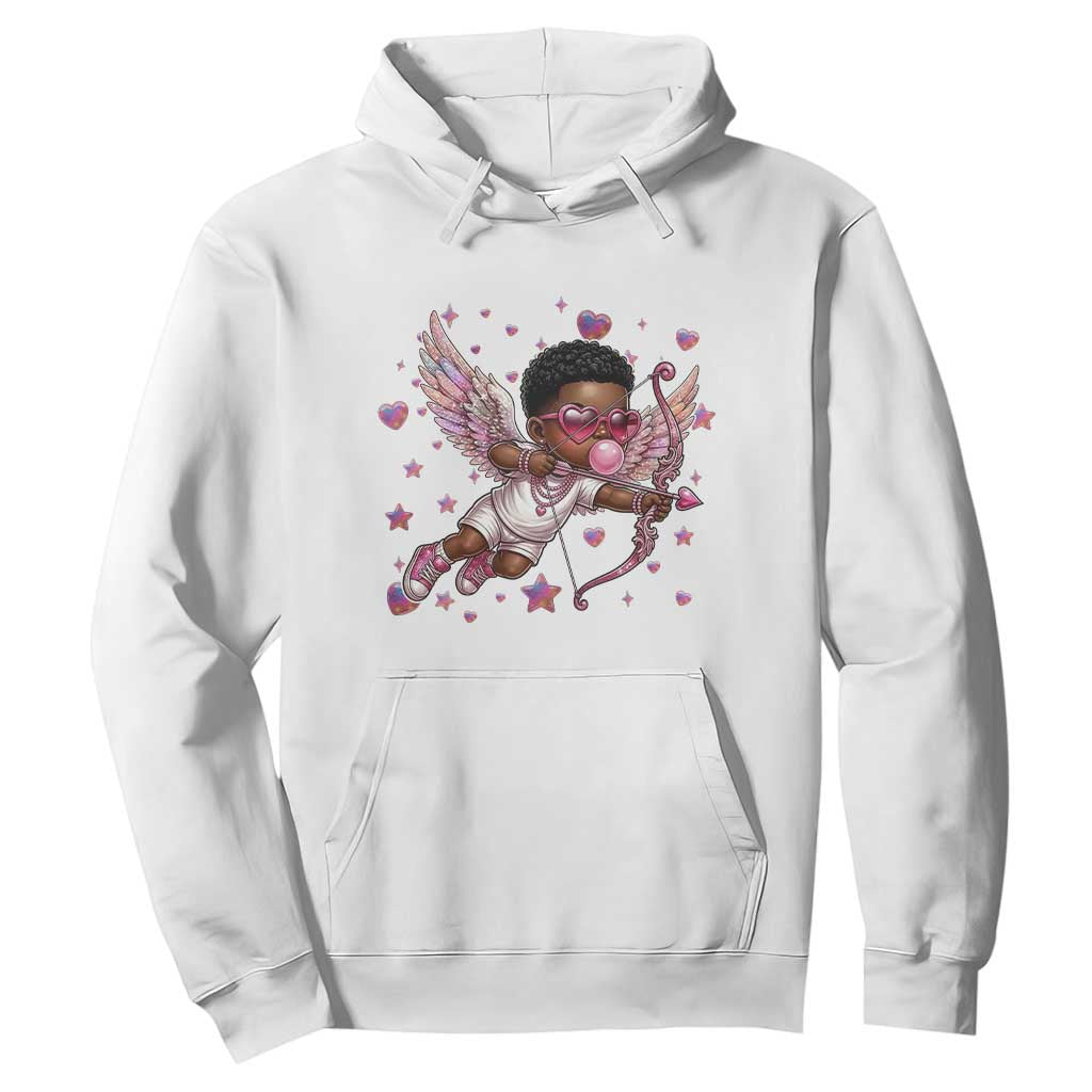 Cute Black Cupid Hoodie African American Valentines Day Gift - African Pride