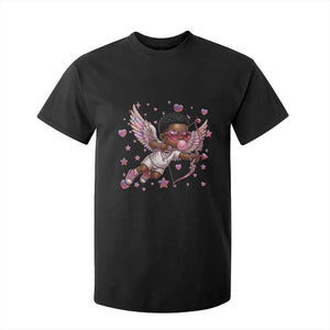 Cute Black Cupid T Shirt For Kid African American Valentines Day Gift - African Pride