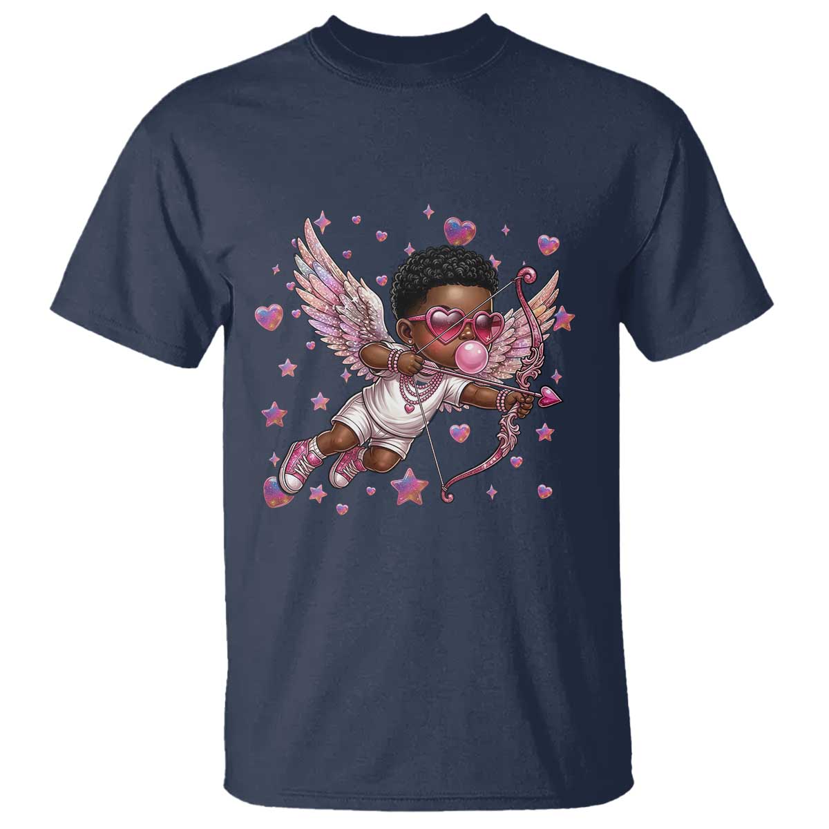 Cute Black Cupid T Shirt African American Valentines Day Gift - African Pride