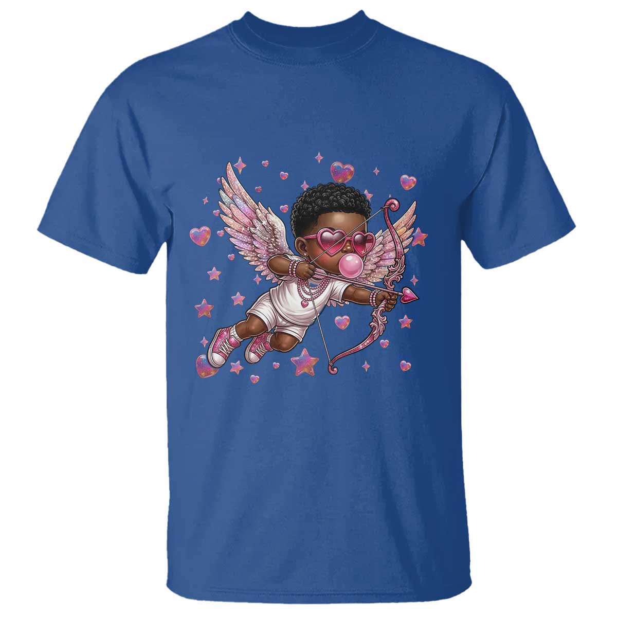Cute Black Cupid T Shirt African American Valentines Day Gift - African Pride