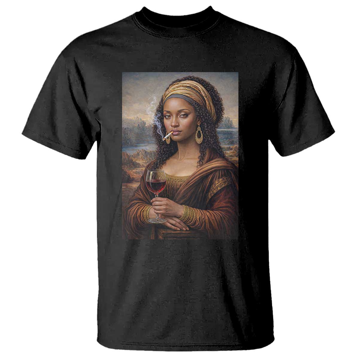 Funny Black Mona Lisa T Shirt Melanin Queen Black History Month