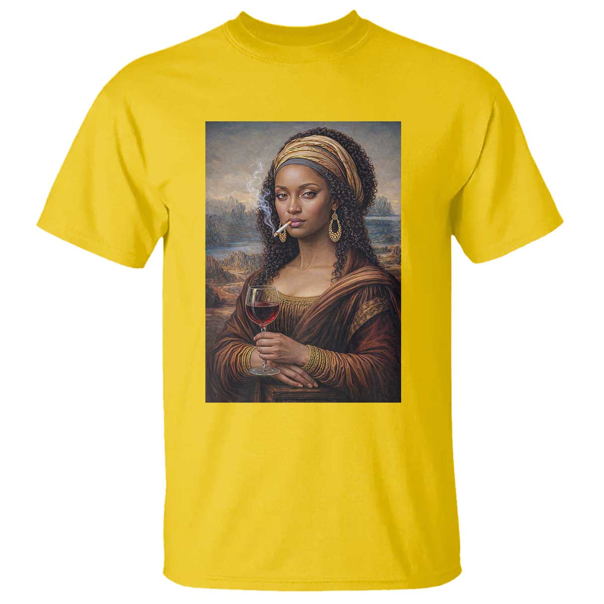 Funny Black Mona Lisa T Shirt Melanin Queen Black History Month